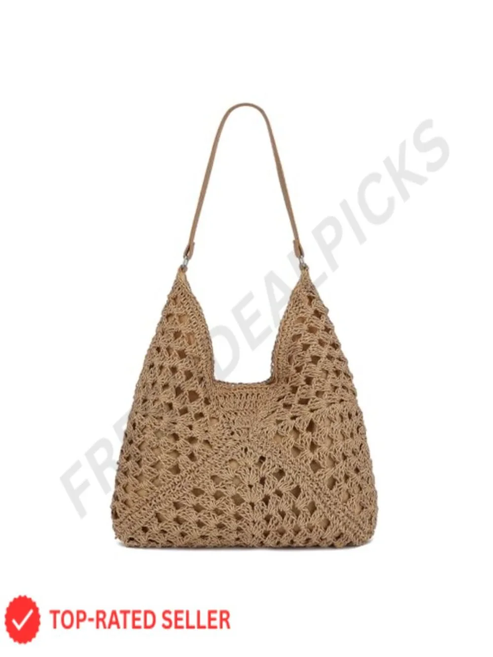 Straw Beach Shoulder Bag for Women Lightweight Woven Hobo Tote Summer Vacation